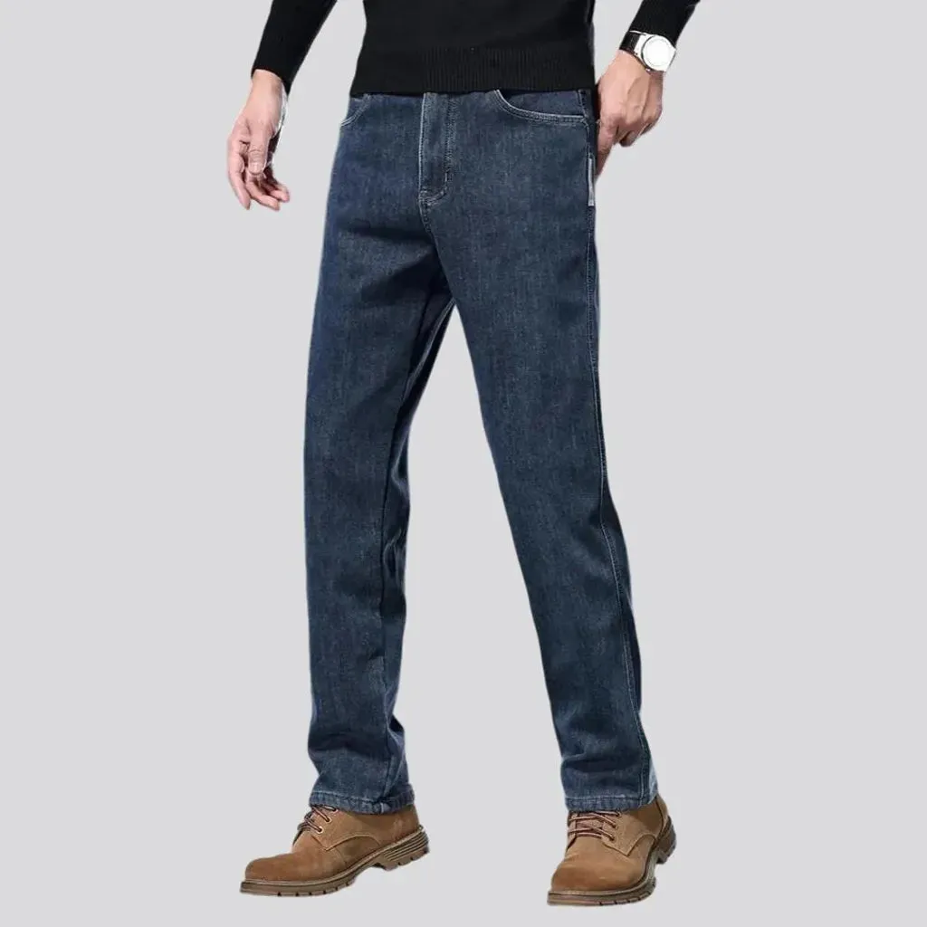 Insulated stretchable classic men's jeans