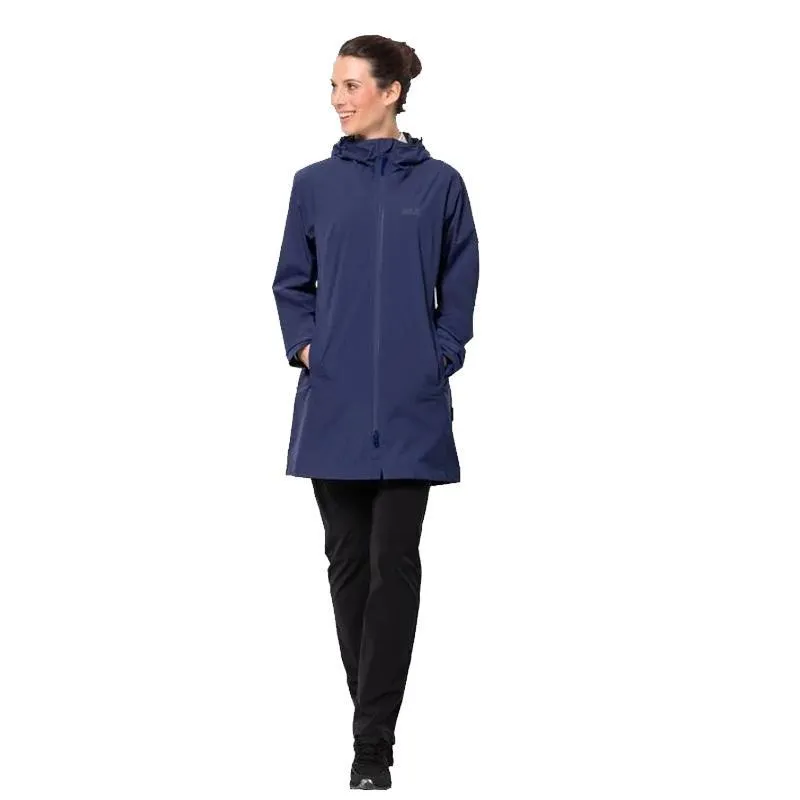 Jack Wolfskin JWP Pack & Go Long Women's Coat - Lapiz Blue - SIZE XS