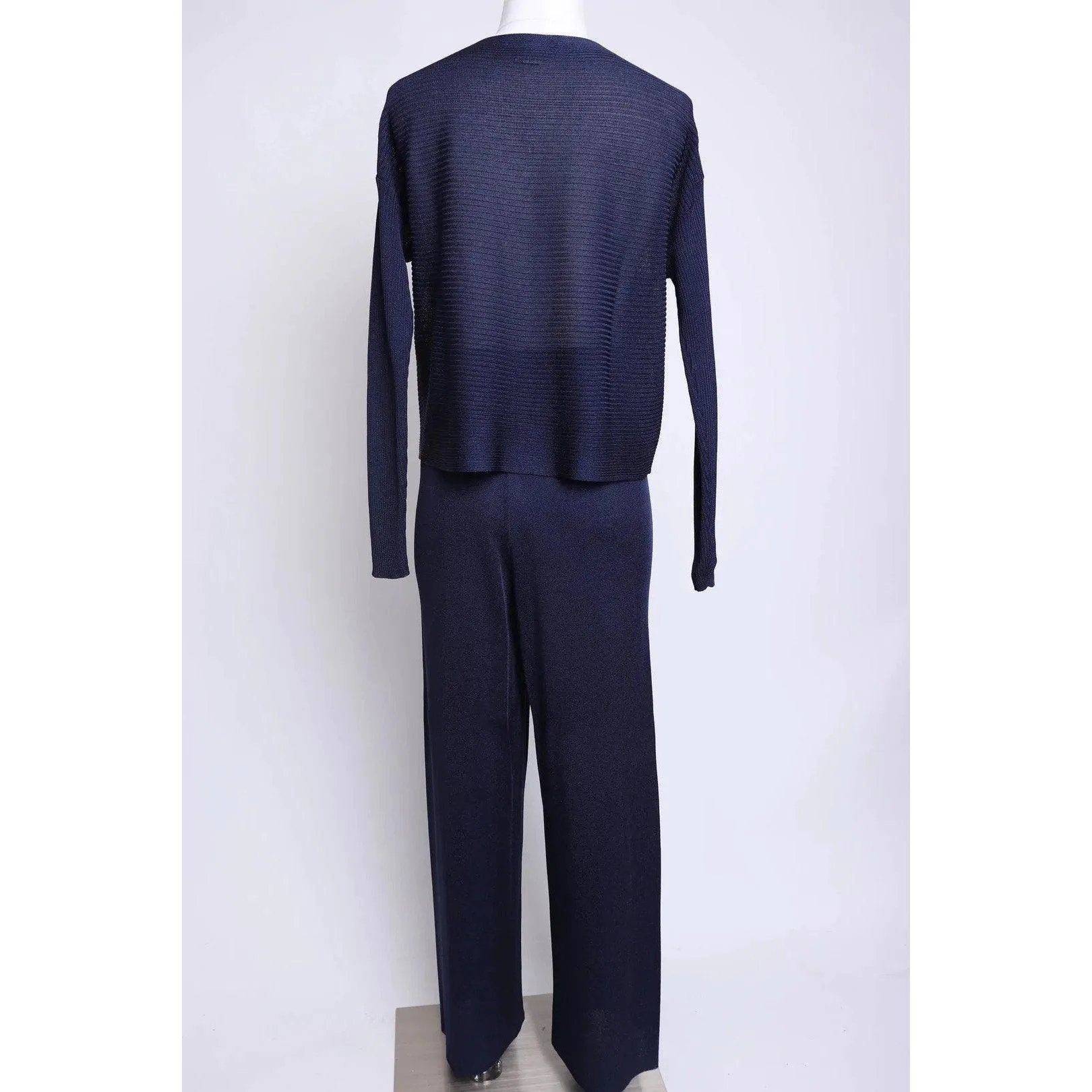 JAEGER 80's Navy Knit Pant Set | Size XS