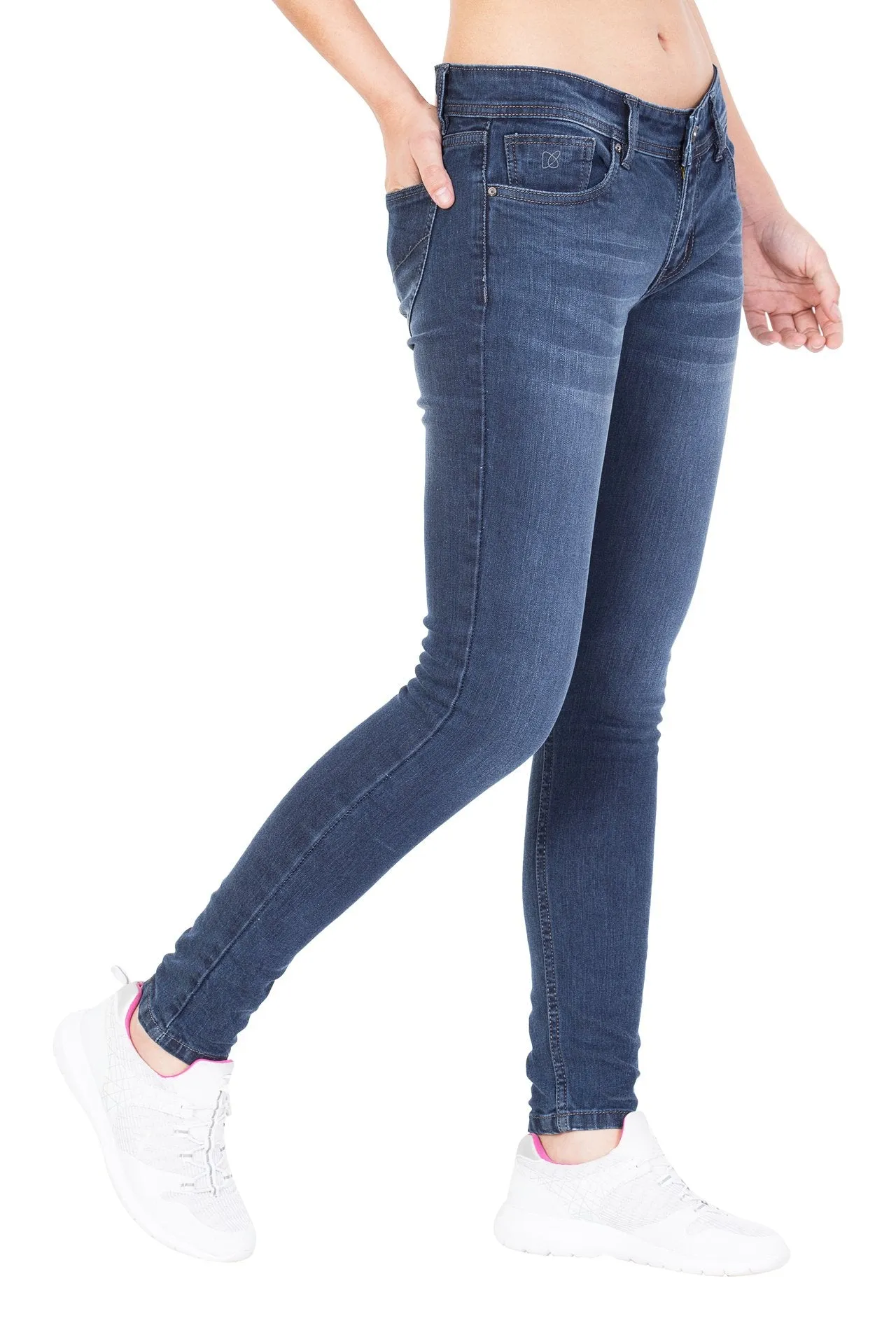 KROSSSTITCH Slim Fit Mid rise Casual Denim Blue Jeans For Women