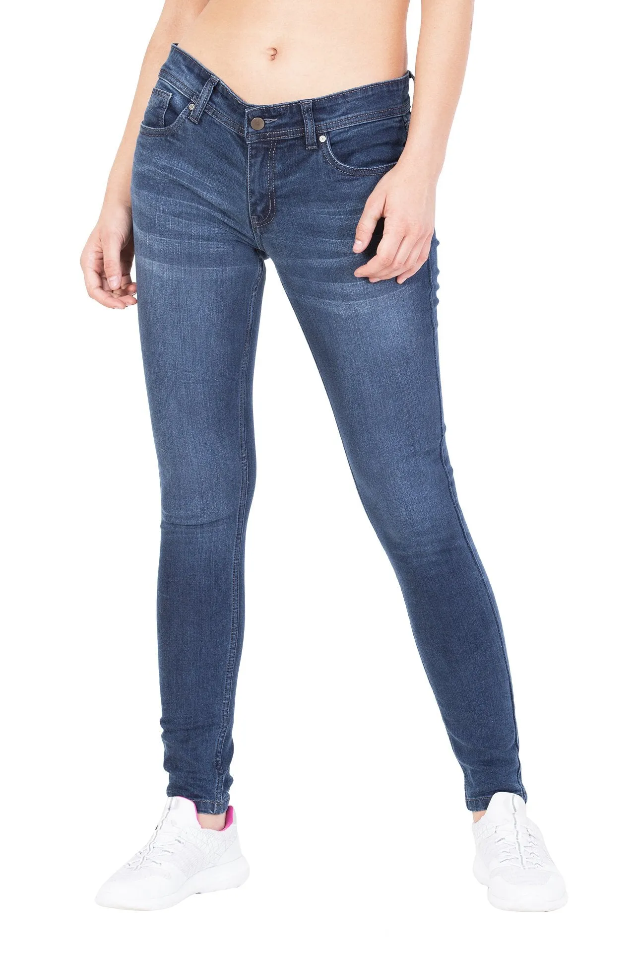 KROSSSTITCH Slim Fit Mid rise Casual Denim Blue Jeans For Women