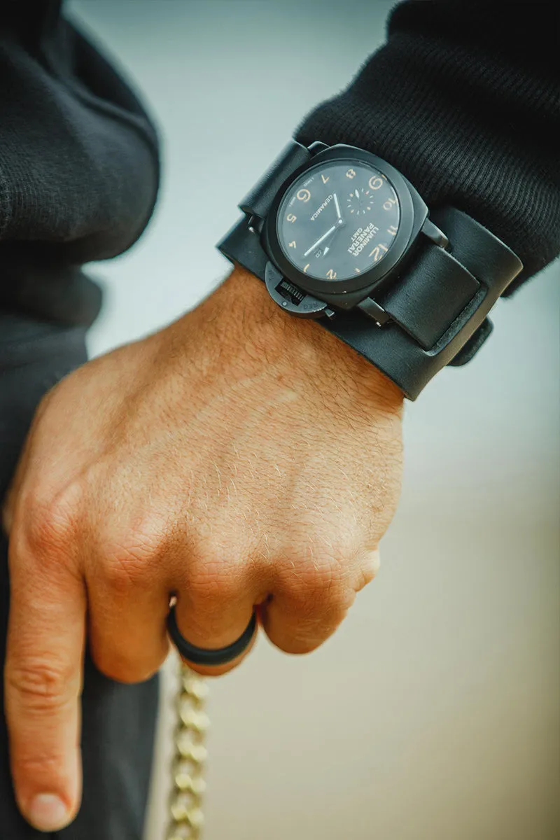 Leather Watch / Wrist Cuff Black