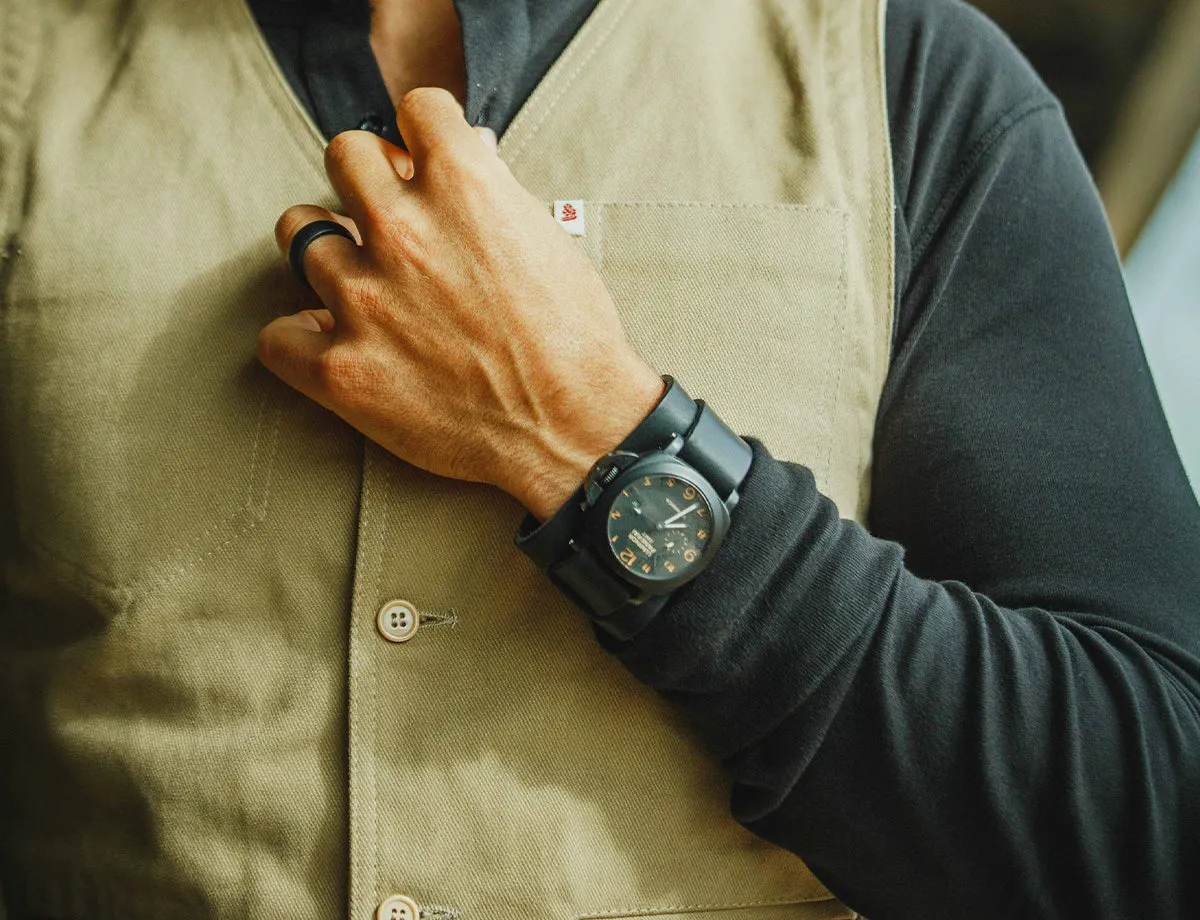 Leather Watch / Wrist Cuff Black