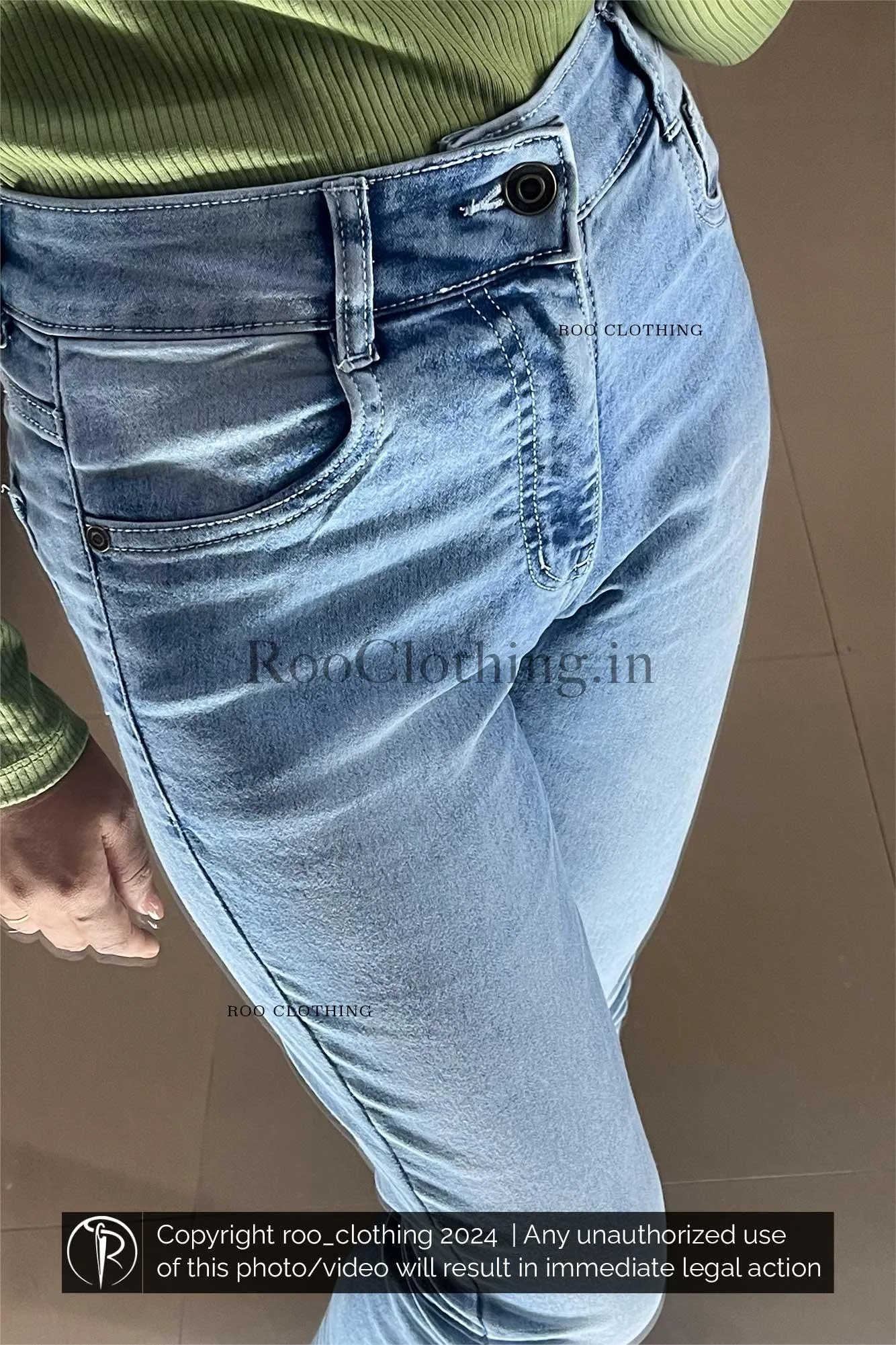 Light Blue Slim Fit High Rise Clean Look Denim Stretchable Jeans only