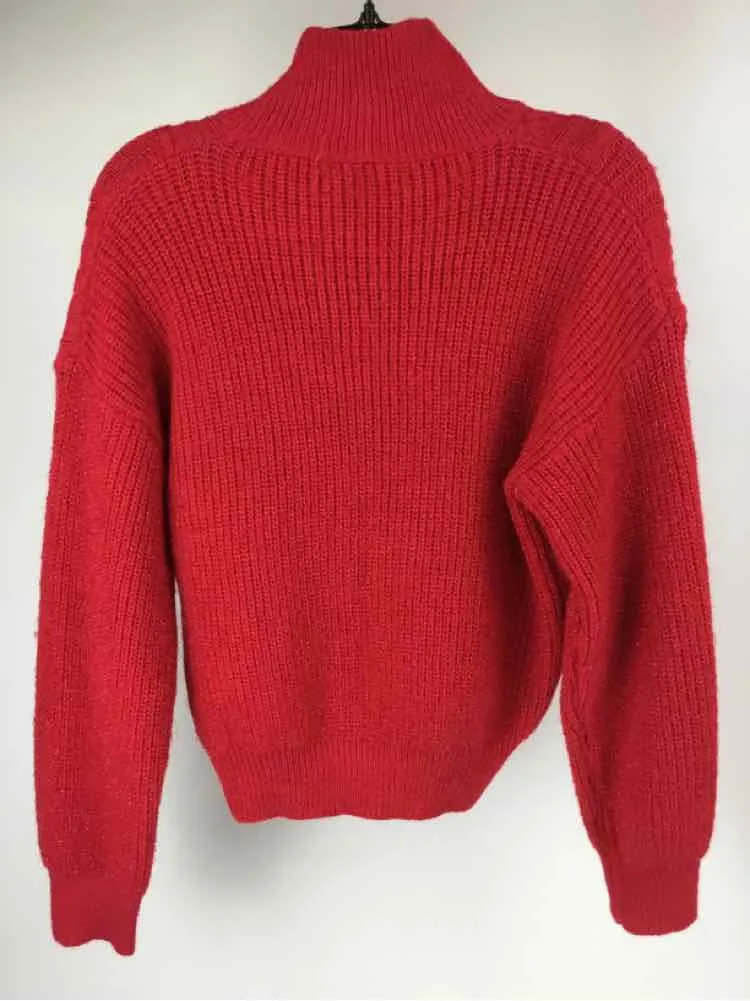 Lili Sidonio Size S Red NWT metallic thread Long Sleeve Turtleneck Sweater