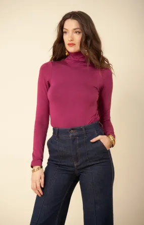 Lilou Solid Jersey Turtleneck Top