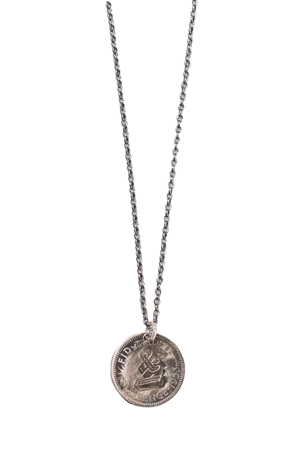 Lucky Sixpence Necklace Silver