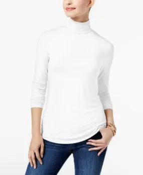 Maison Jules Women's Turtleneck Top White Size Large