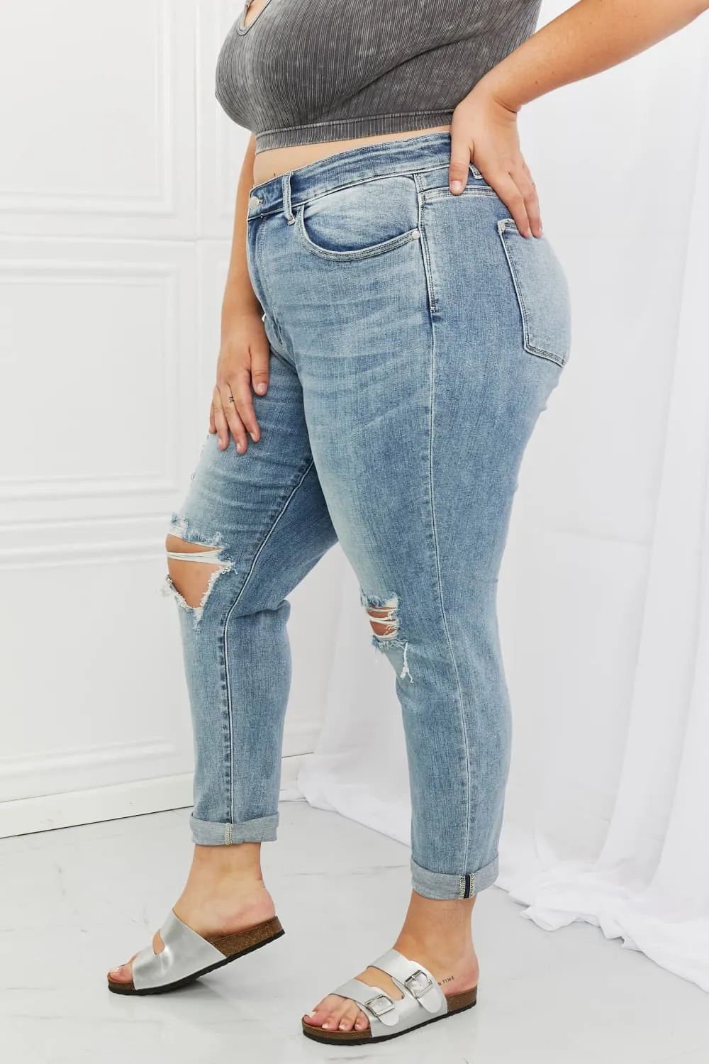 Malia Full Size Mid Rise Boyfriend Jeans