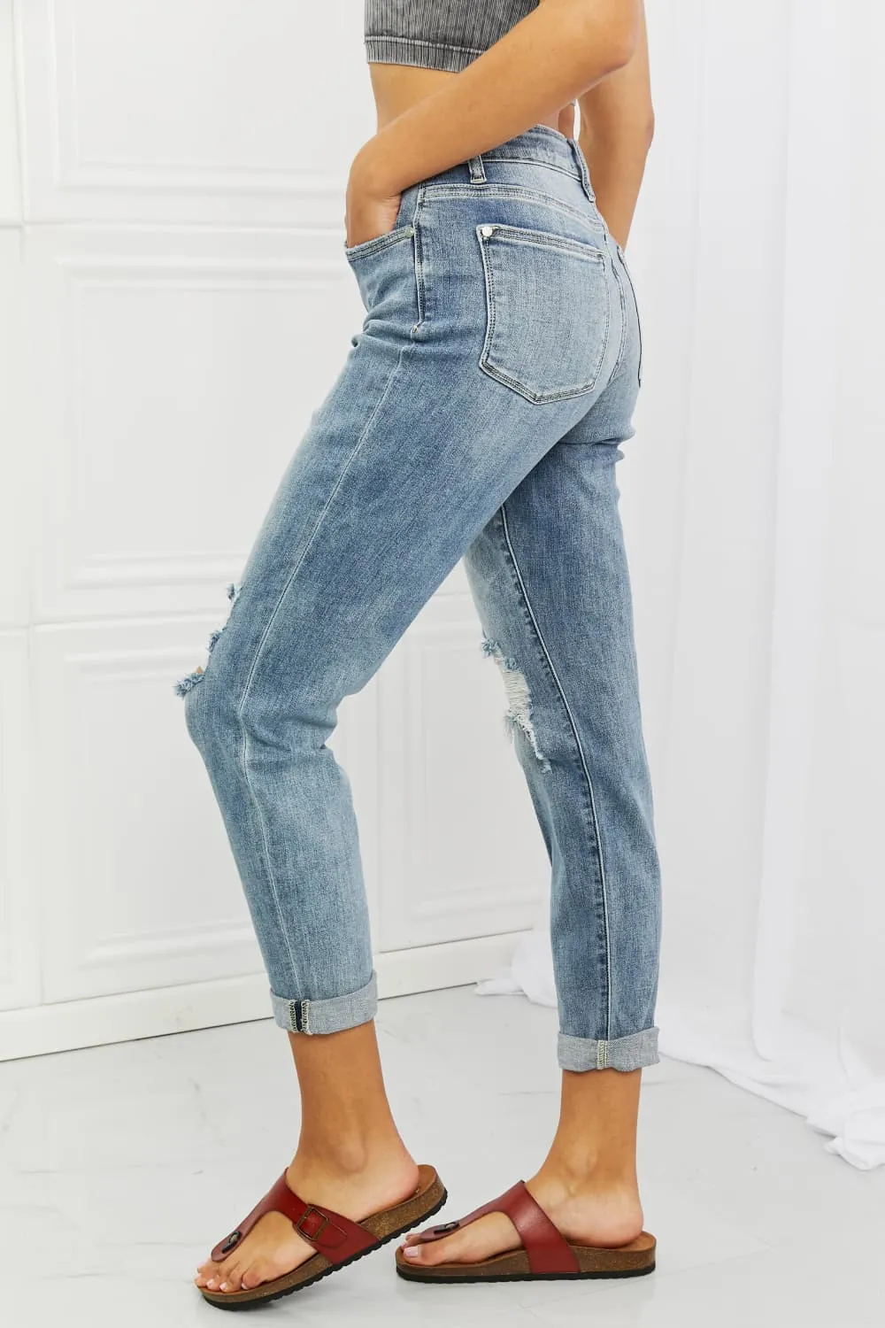 Malia Full Size Mid Rise Boyfriend Jeans