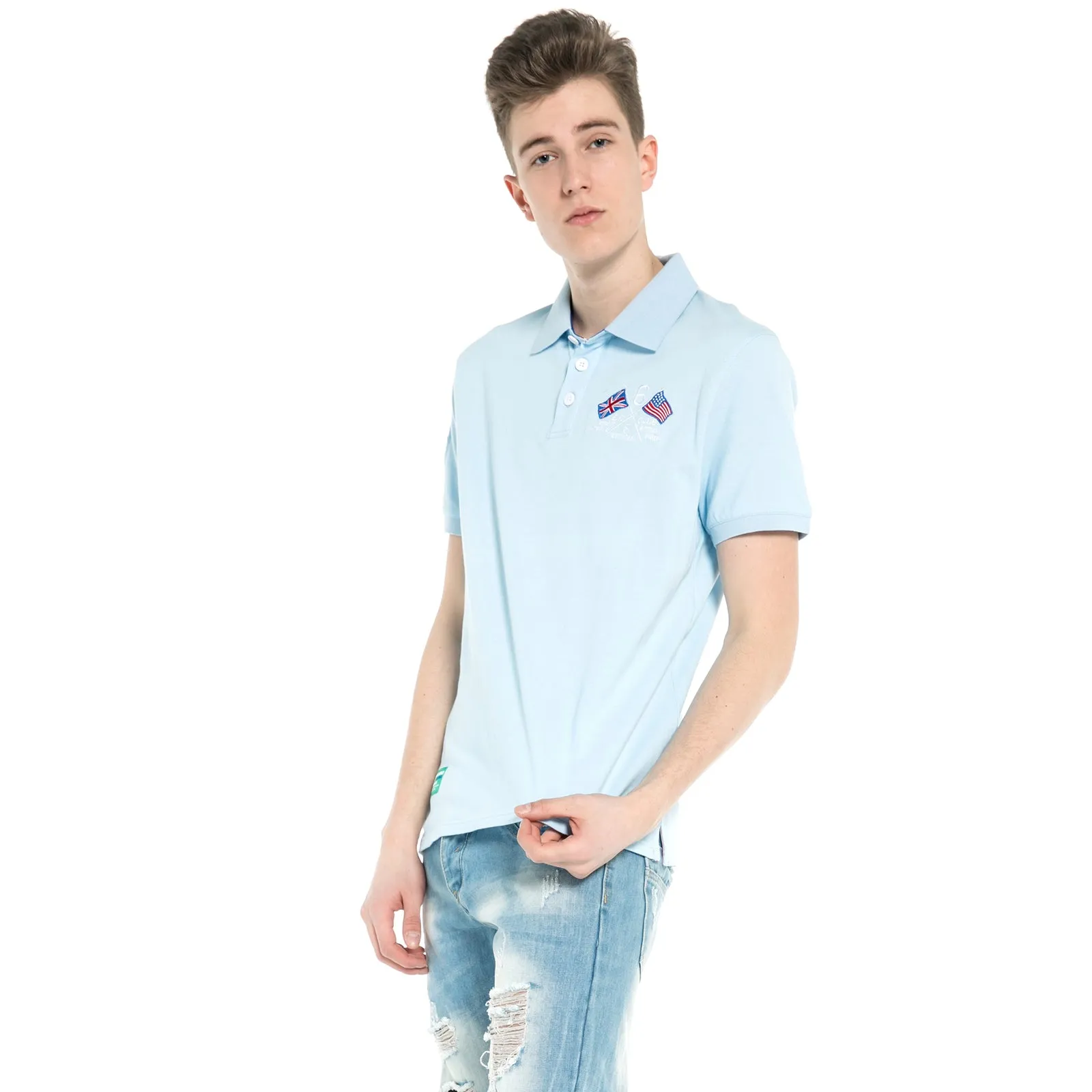 Mens Polo Shirt Top Pure Cotton Pique Short Sleeve