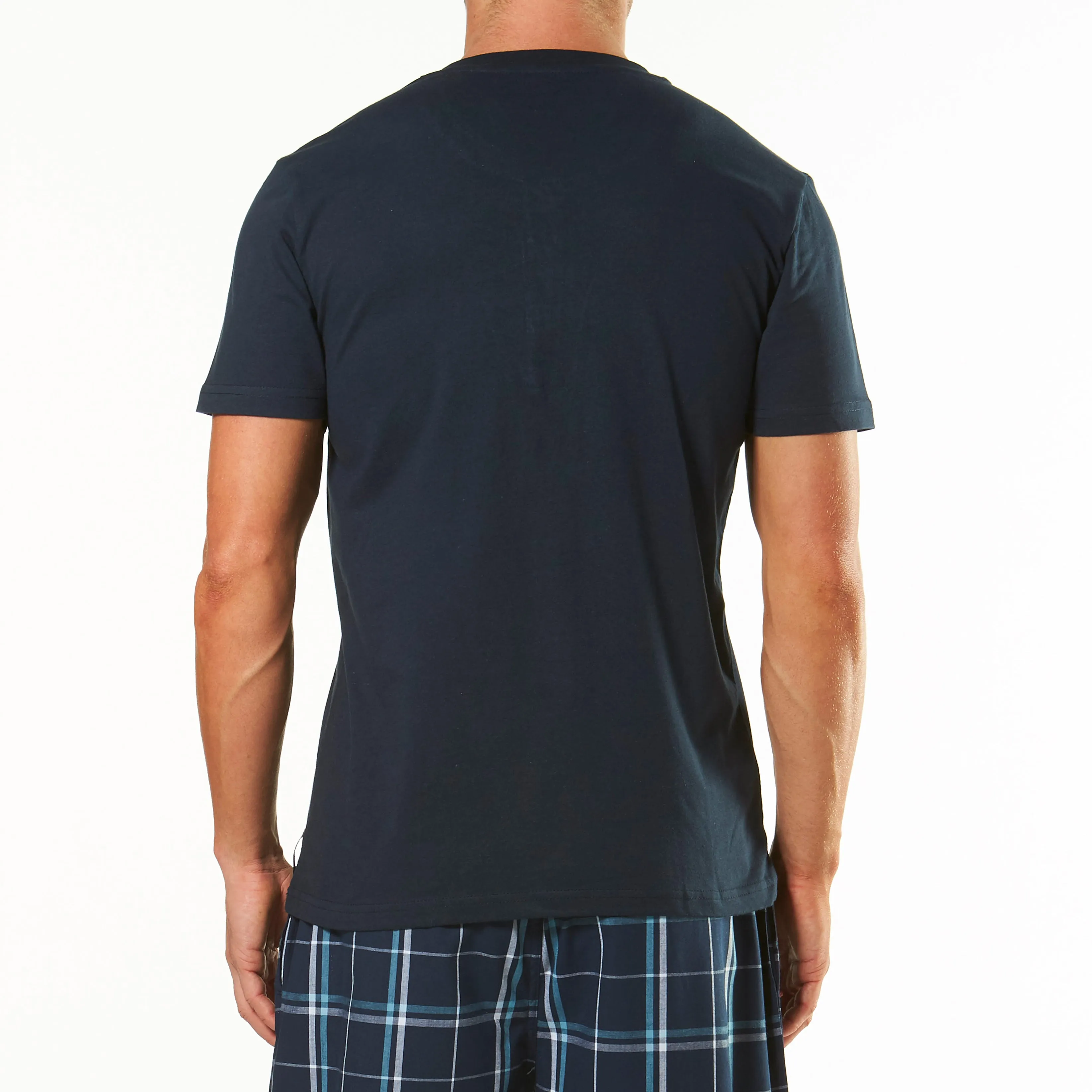 Men's Short Sleeve Henley Tee - Navy