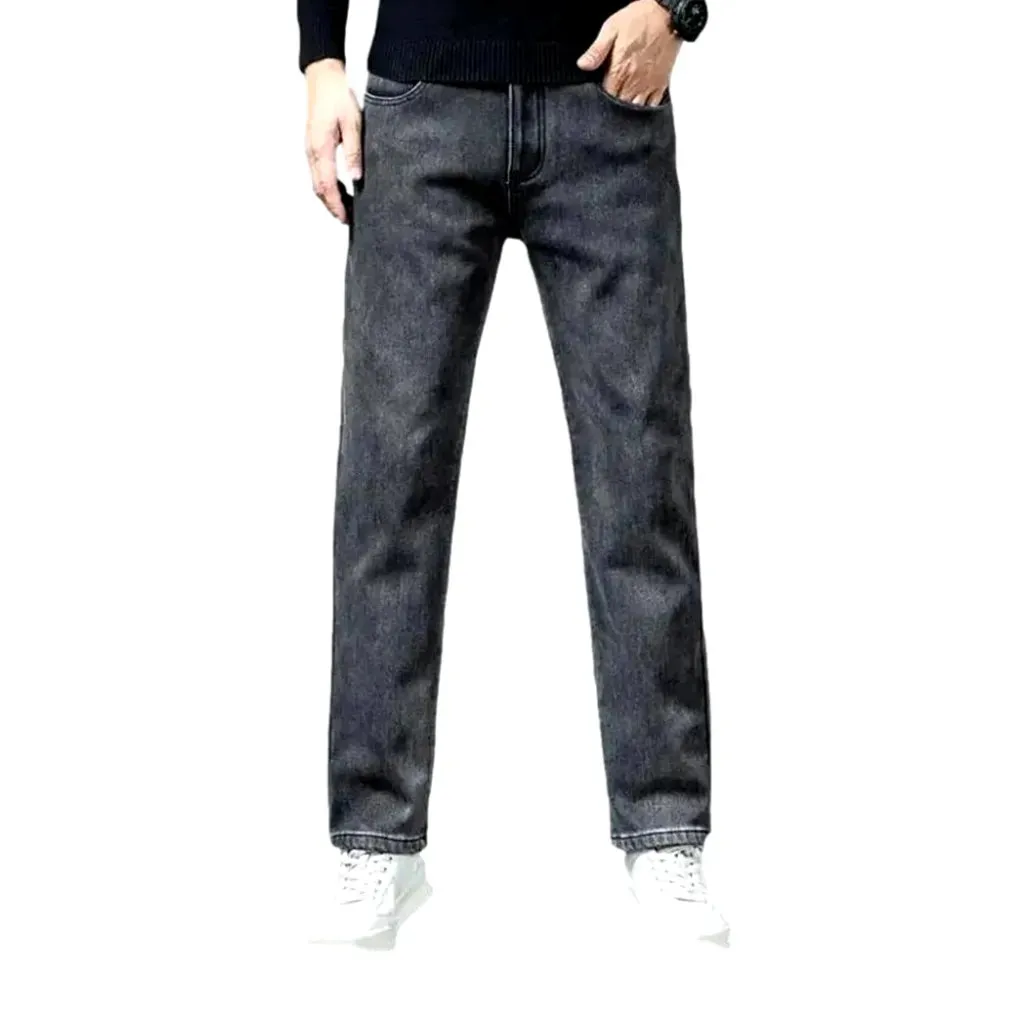 Mid-waist 90s style stretchable men's jeans