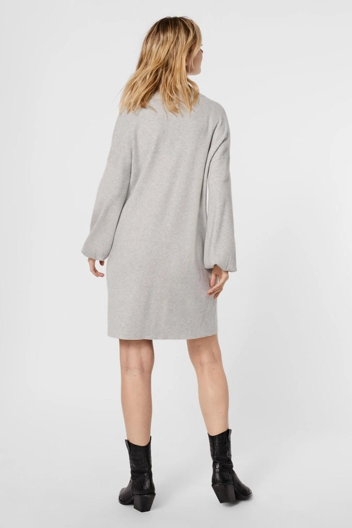 Nancy Midi Knit Dress - Light Grey Melange