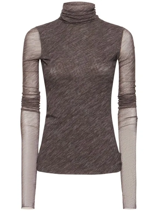 Philosophy Di Lorenzo Serafini   Stretch tulle turtleneck top 