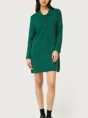 Polo Knit Dress in Emerald