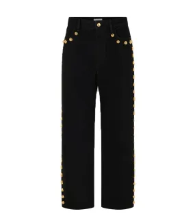 RABANNE Gold Studs Embellished Boyfriend Jeans