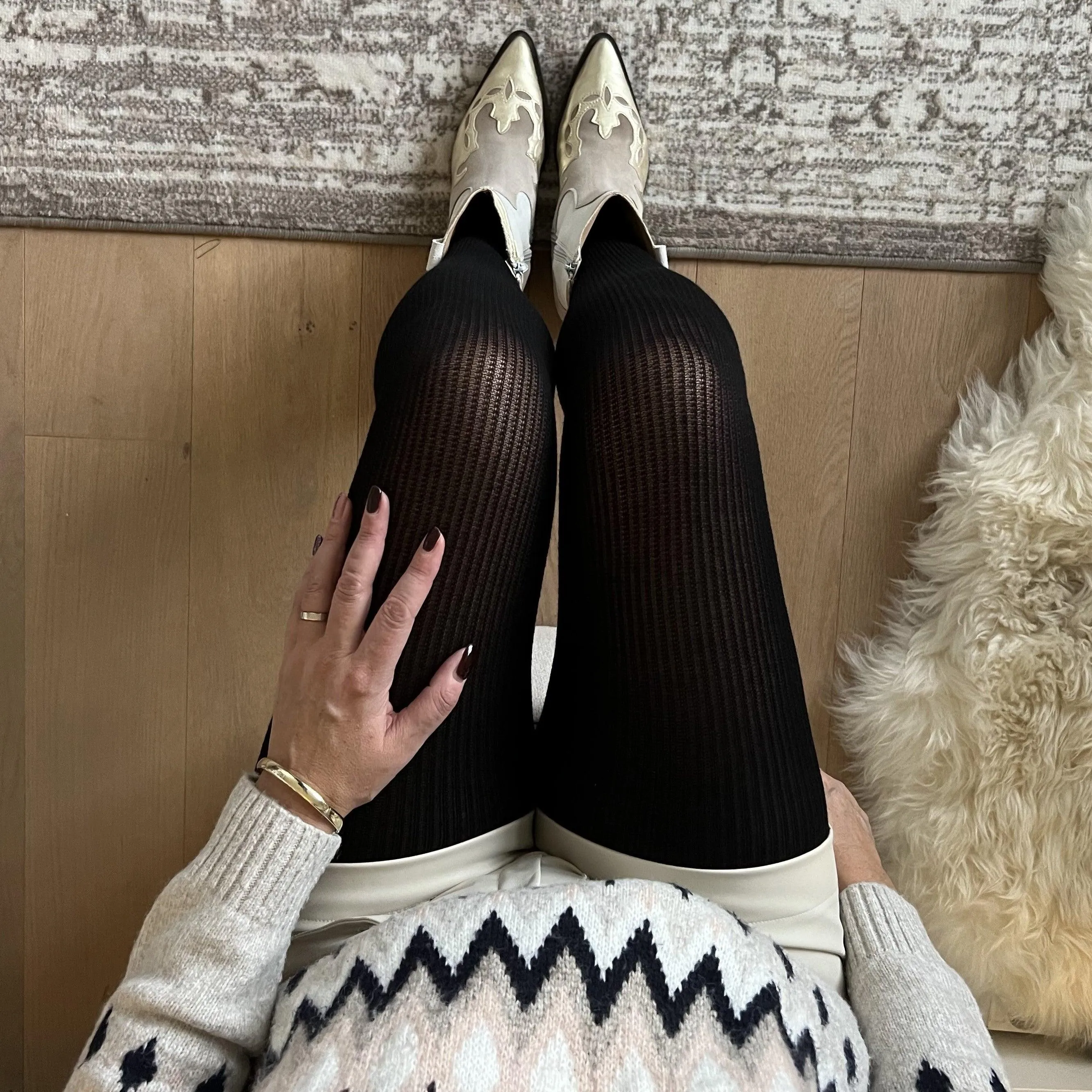 Ribbed Cashmere Tights