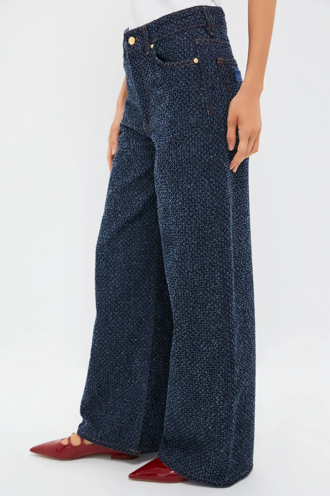 Rinse Fluffy Denim Wide Jeans