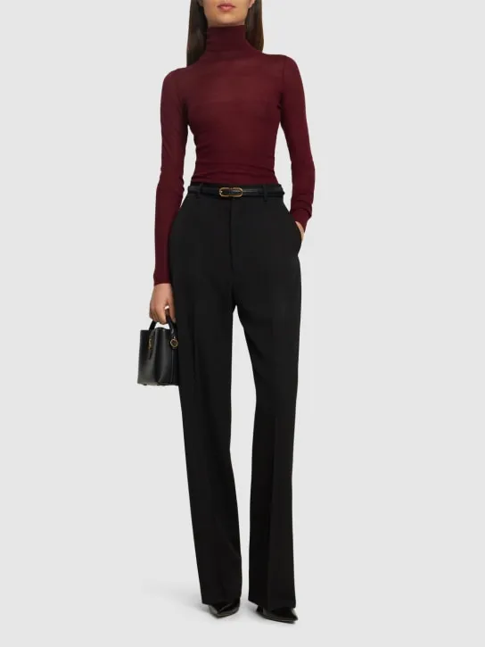 Roberto Cavalli   Silk &amp; cashmere turtleneck top 