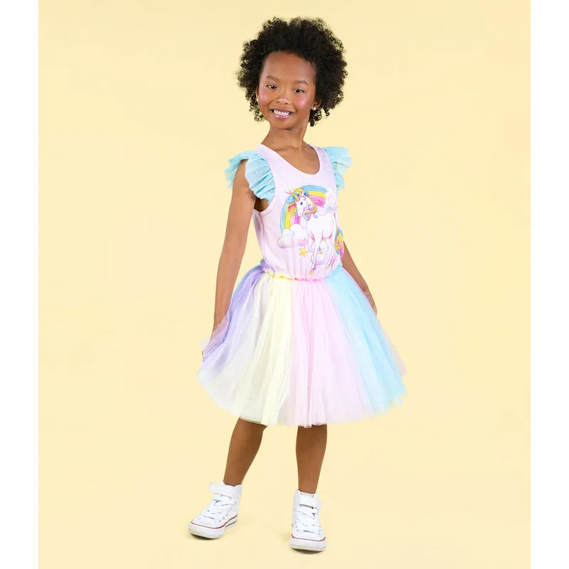 Rock Your Kid Unicorn Rrainbow Singlet Circus Dress