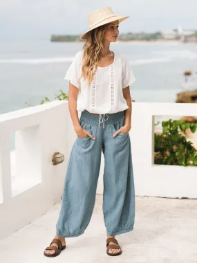 Sadhu French Linen Pants Tahiti Blue