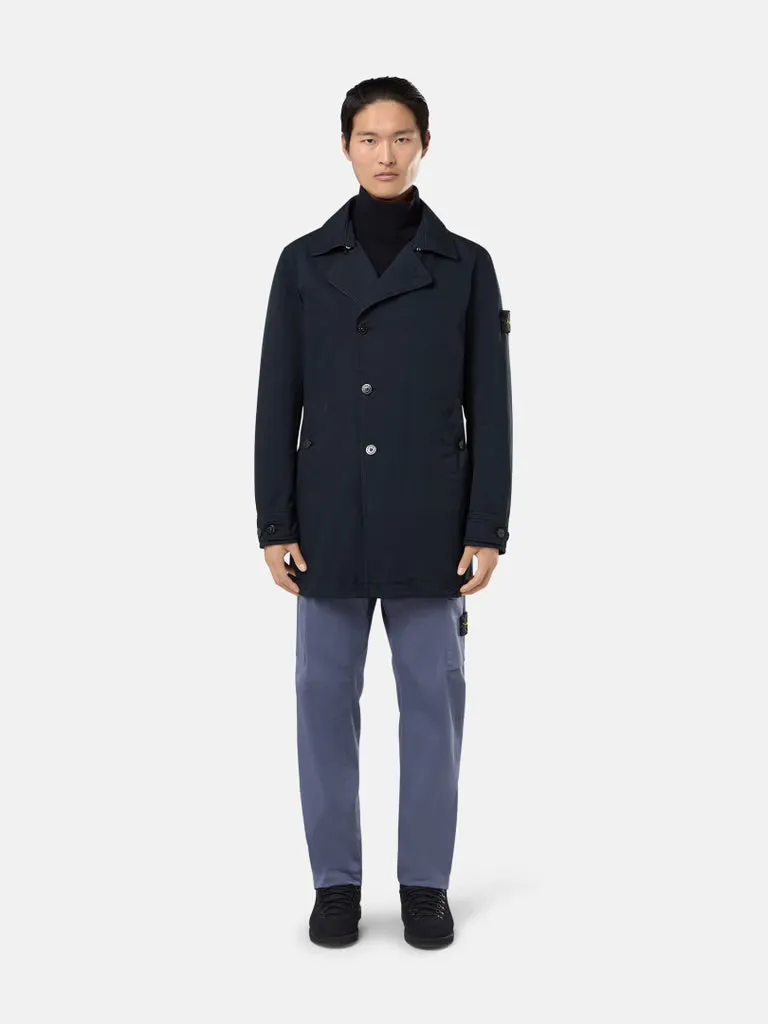 Short Trench Coat with Anti-Drop David-TC - Navy Blue