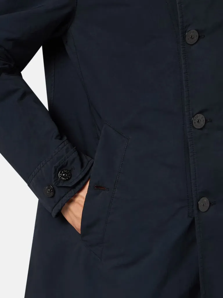 Short Trench Coat with Anti-Drop David-TC - Navy Blue