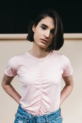 silk tee pink