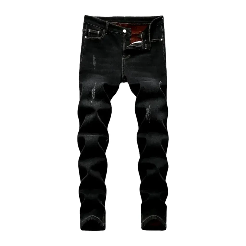 Skinny fit grinded men's jeans