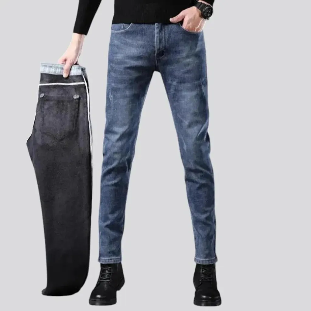 Slim fit lined casual men's jeans