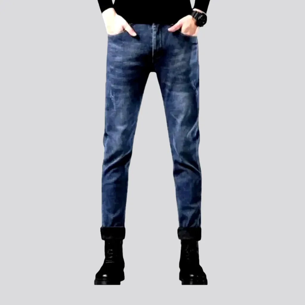 Slim fit lined casual men's jeans