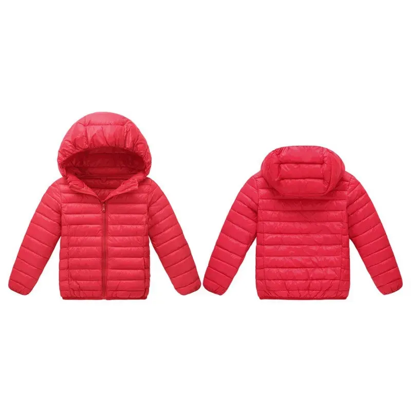 Small and medium-sized children lightweight hooded winter cotton coat boys and girls single-breasted cotton coat children's wint