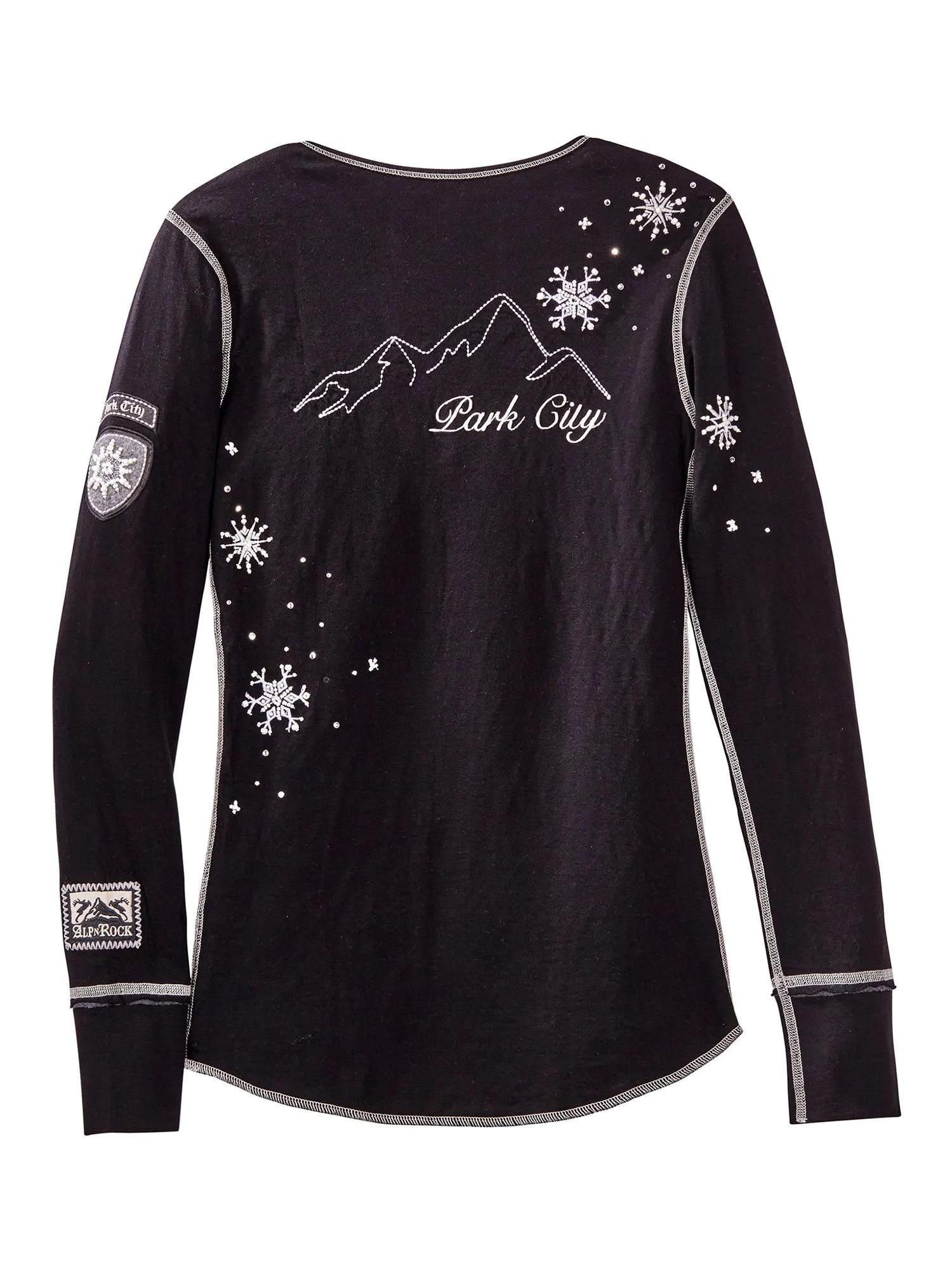 Snow Pearl Beaded Henley Shirt