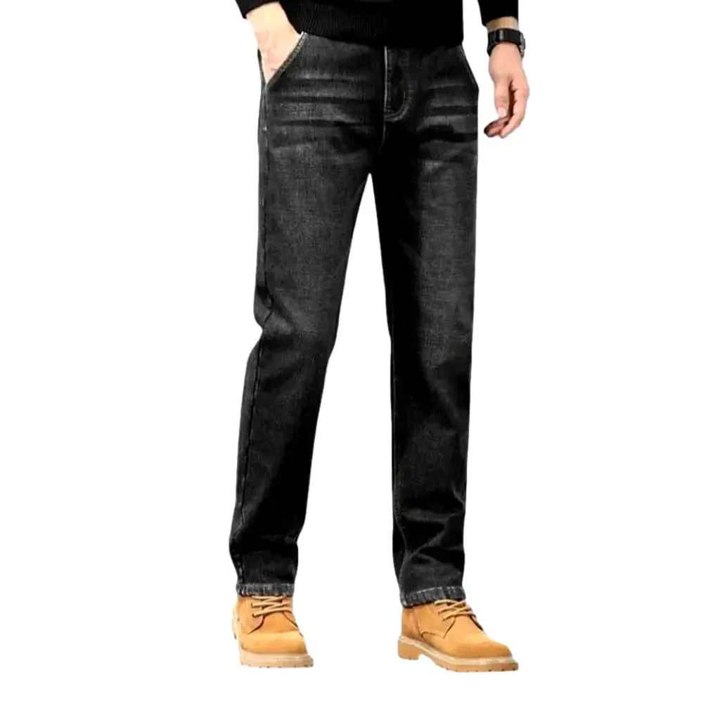 Stretchable abraded retro men's jeans