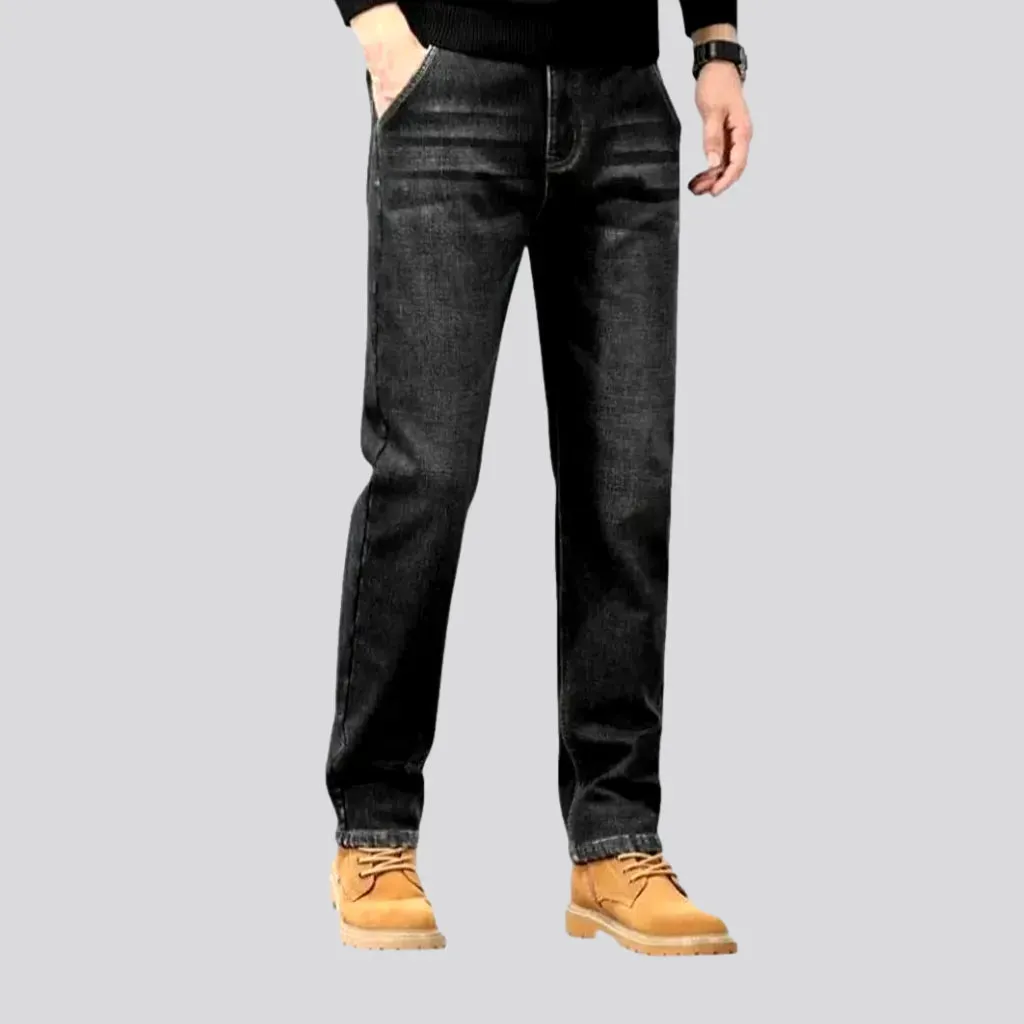 Stretchable abraded retro men's jeans