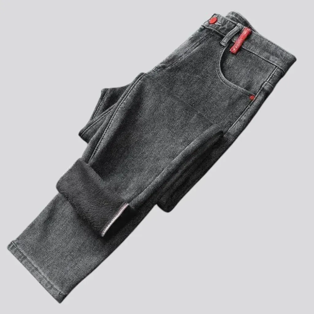 Stretchable warm men's jeans