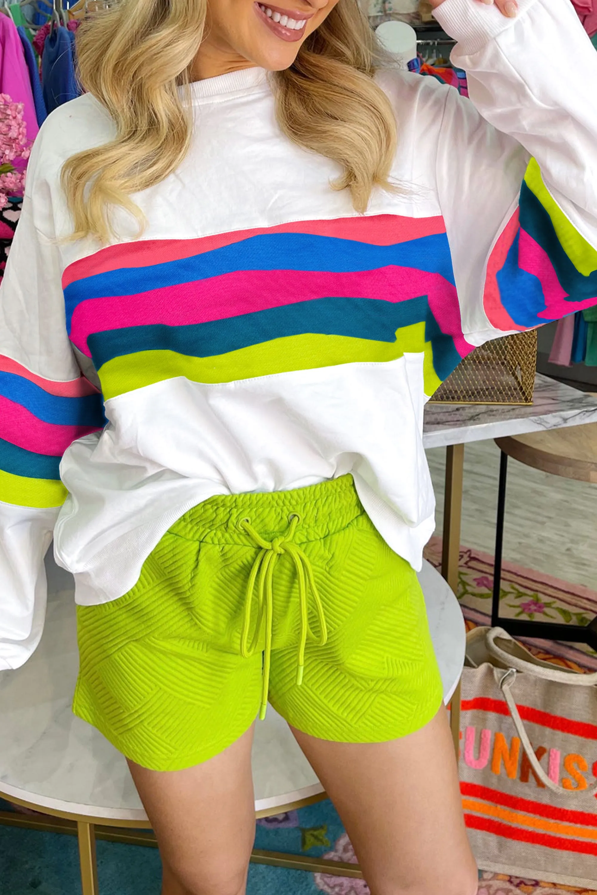 Stripe Colorblock Long Sleeve T-Shirt