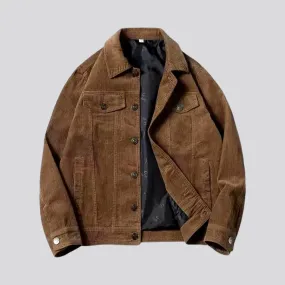 Stylish street design corduroy jacket for men