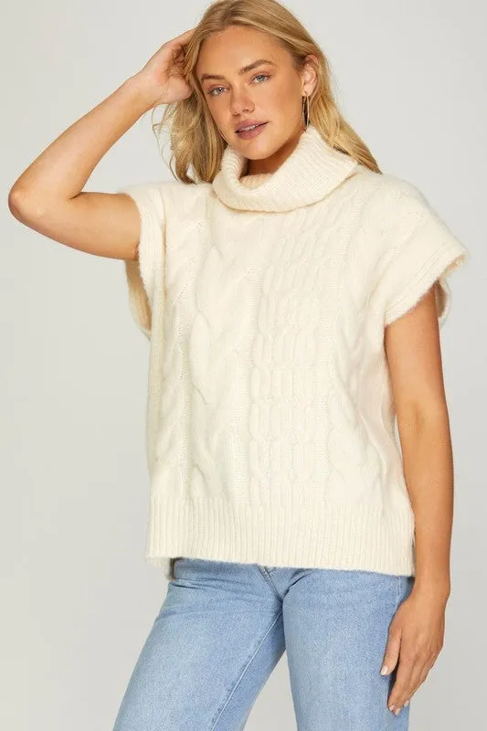 Tabitha Turtleneck Cable Sweater