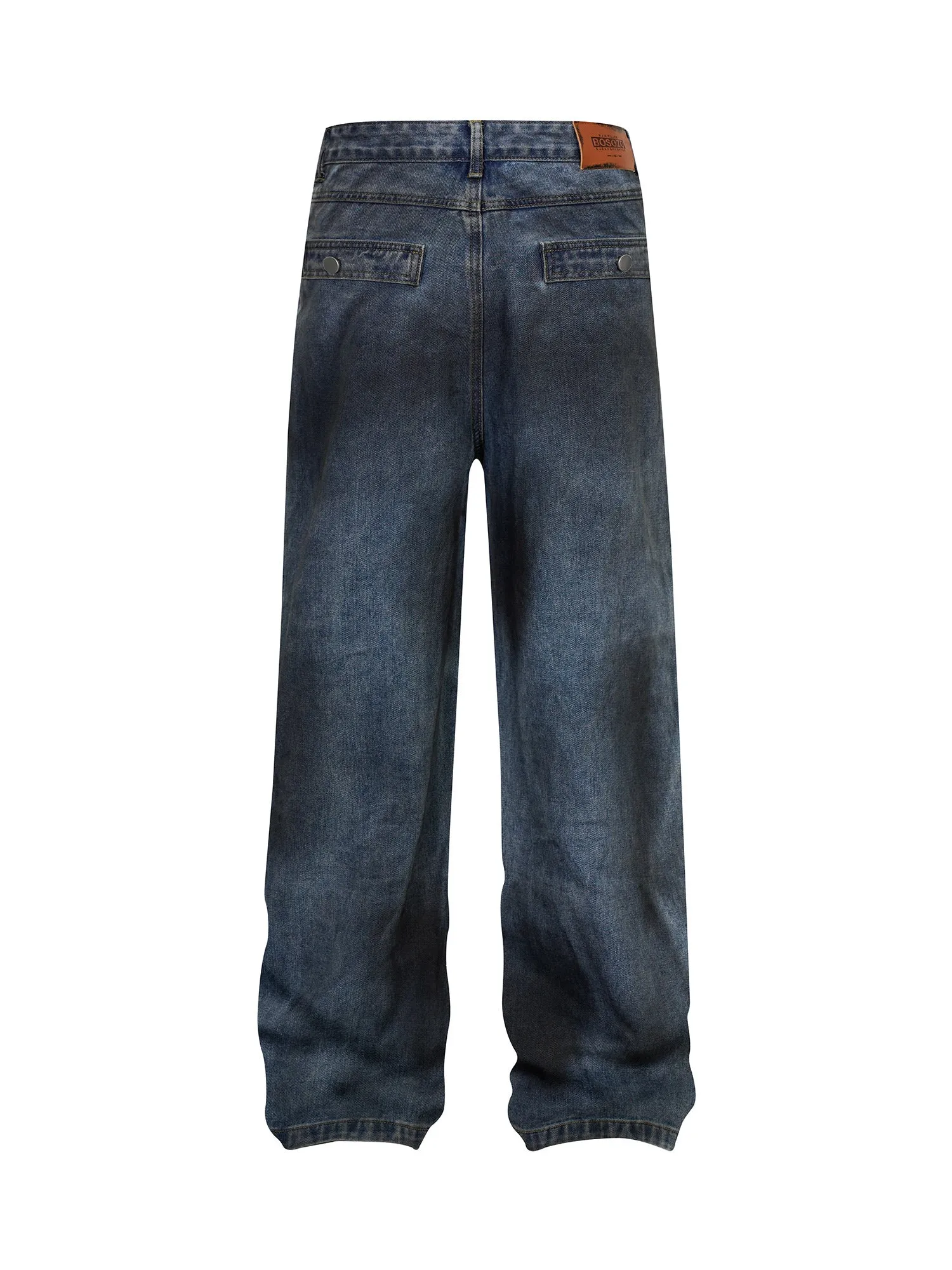 Thesupermade High Street Hip-hop Distressed Washed Work Jeans