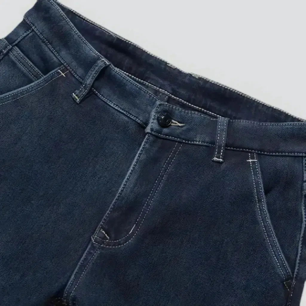 Thick men's high-waist jeans