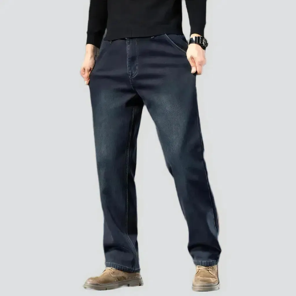 Thick men's high-waist jeans