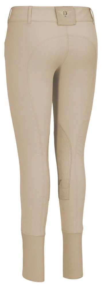 TuffRider Ladies Soft Shell Wide Waistband Knee Patch Breeches