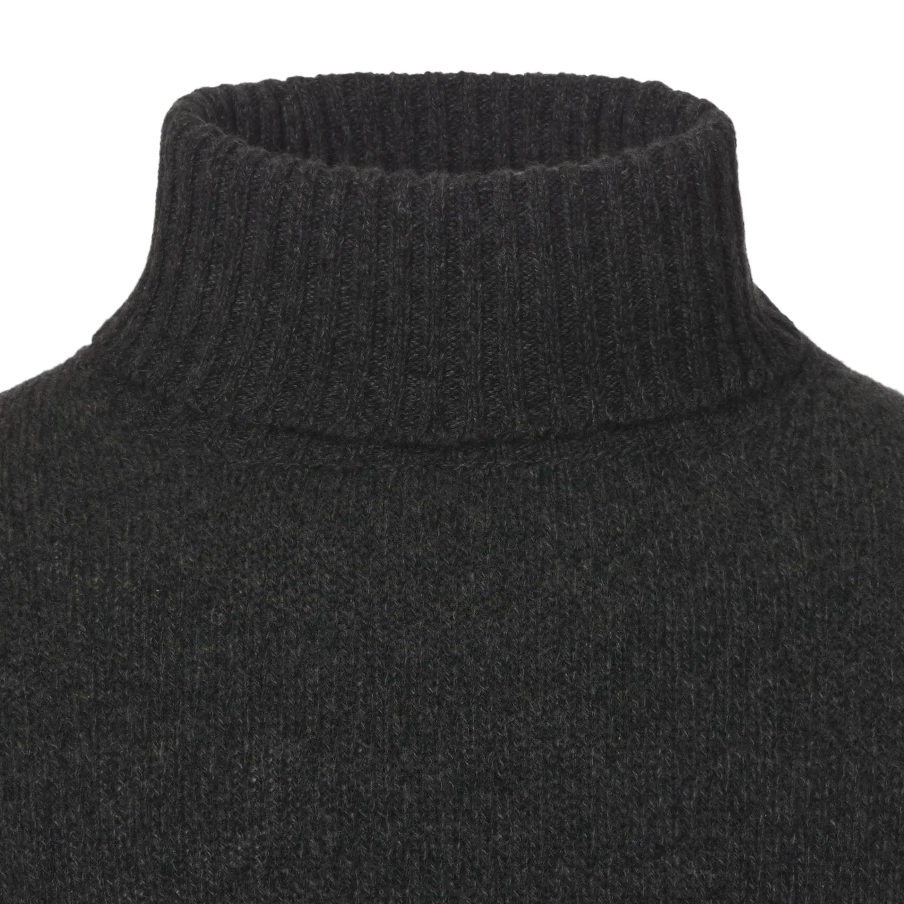 Turtleneck Knitted Cashmere Sweater in Dark Grey