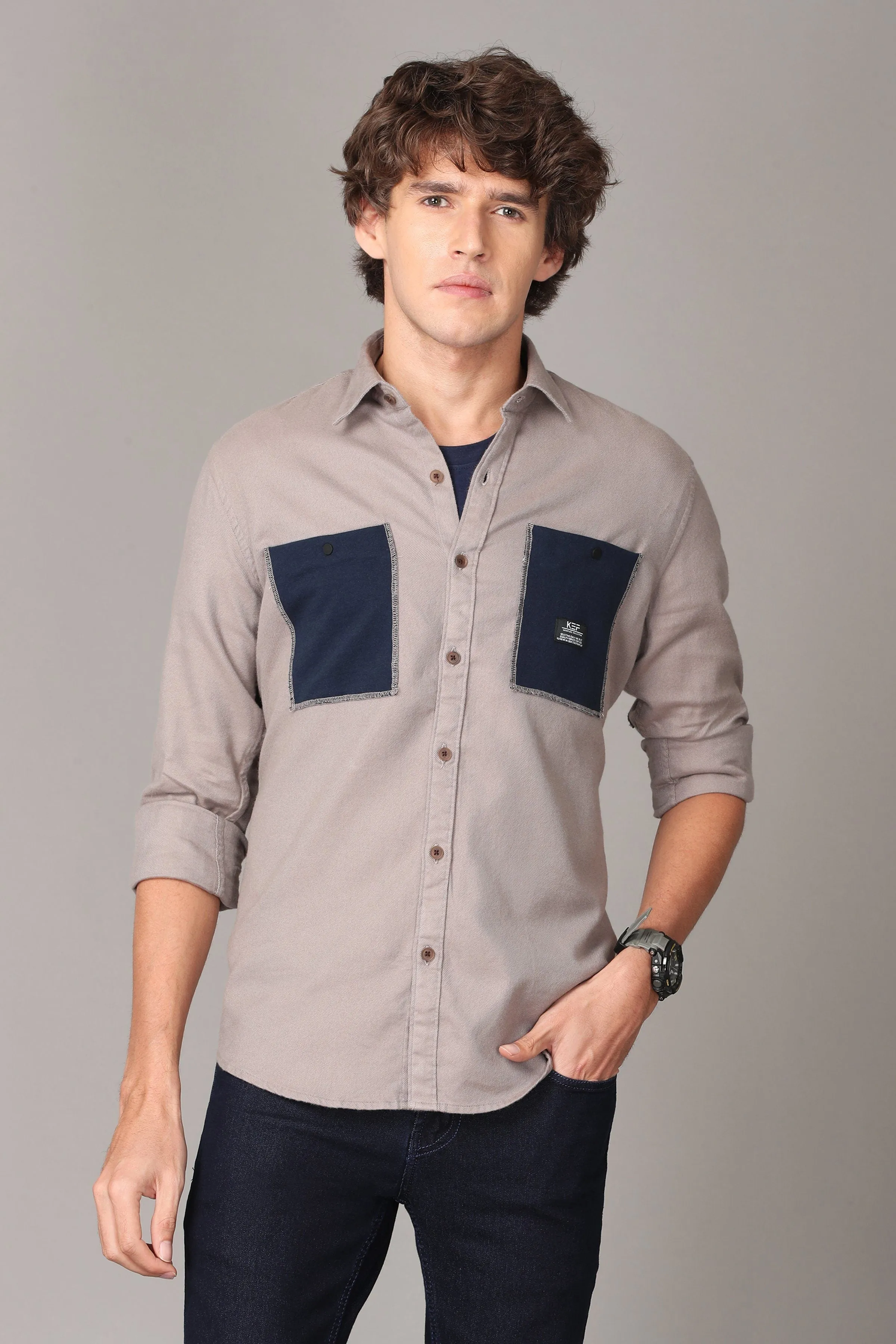 Unique Grey Full Sleeve Shirt