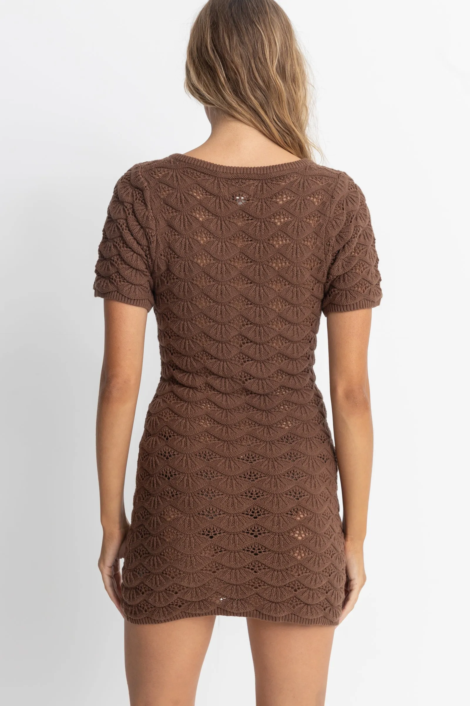 Venice Knit Mini Dress Chocolate