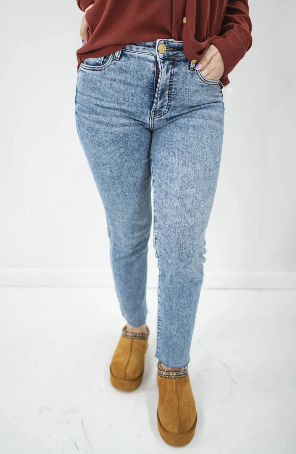 Vintage Wash High Rise Ankle Straight Jeans | Kut from the Kloth