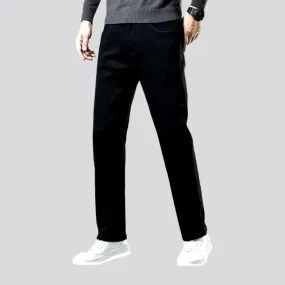 Warm mid rise tapered men's jeans