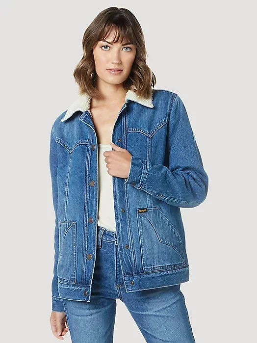 Wrangler Women's Sherpa Lined Denim Barn Jacket